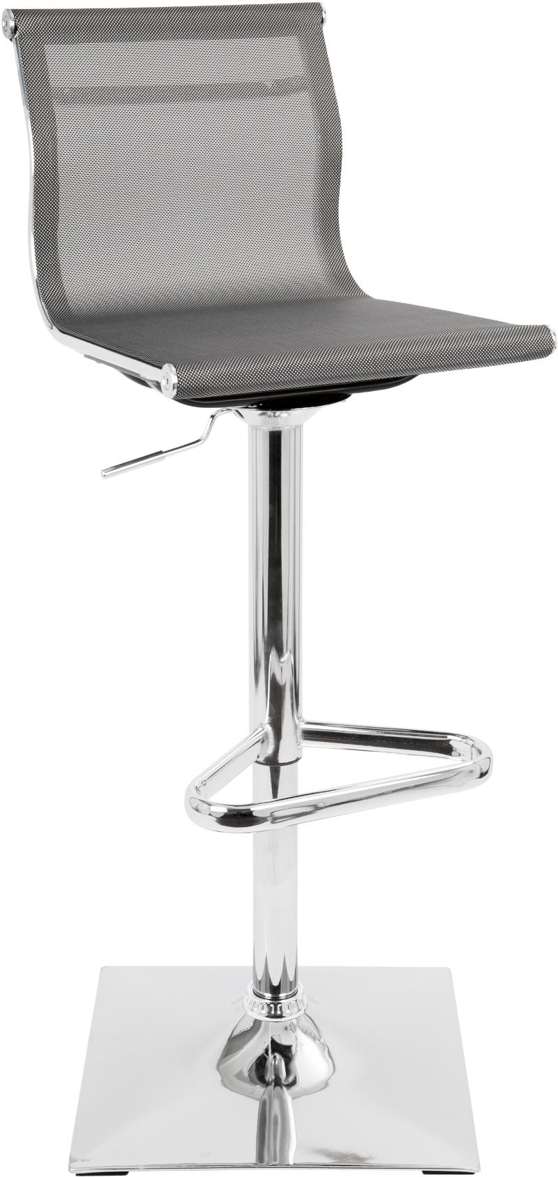 Contemporary Gray And Chrome Adjustable, Gray Adjustable Bar Stools