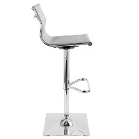 BS-TW-MIRAGE-SV Contemporary Gray and Chrome Adjustable Bar Stool - Mirage-2