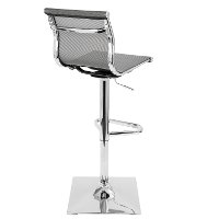 BS-TW-MIRAGE-SV Contemporary Gray and Chrome Adjustable Bar Stool - Mirage-3