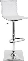 BS-TW-MIRAGE-W Contemporary White and Chrome Adjustable Bar Stool - Mirage