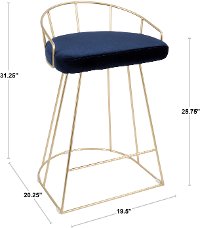 B26-CNRY-AU+BU2 Blue and Gold 26 Inch Counter Height Stool (Set of 2) - Canary-4