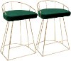 B26-CNRY-AU+GN2 Set of Green Velvet Stools