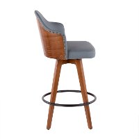 B26-AHOY-WL+GY Mid Century Walnut and Gray 26 Inch Swivel Counter Height Stool - Ahoy-2