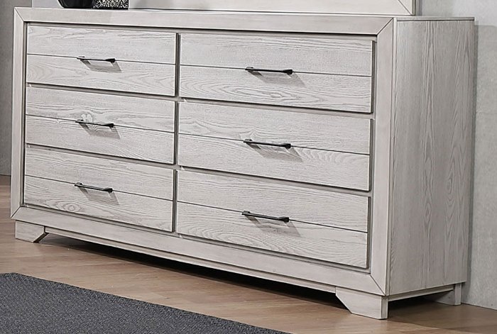 White Sands Rustic Contemporary White Dresser