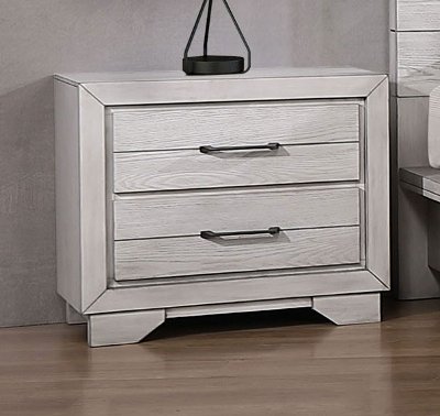 Contemporary White Nightstand - White Sands