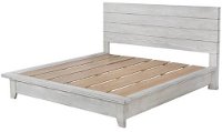 Contemporary White King Platform Bed - White Sands-2