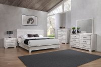 White Sands Contemporary White 4 Piece Queen Bedroom Set