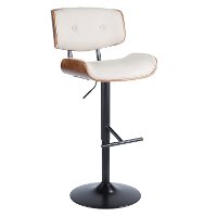 BS-JY-LMB-WL+CR Mid Century Cream and Walnut Adjustable Bar Stool - Lombardi-3