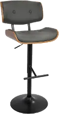 BS-JY-LMB WL+GY Lombardi Gray Adjustable Bar Stool