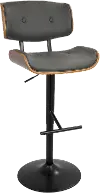 BS-JY-LMB WL+GY Lombardi Mid Century Modern Adjustable Bar Stool