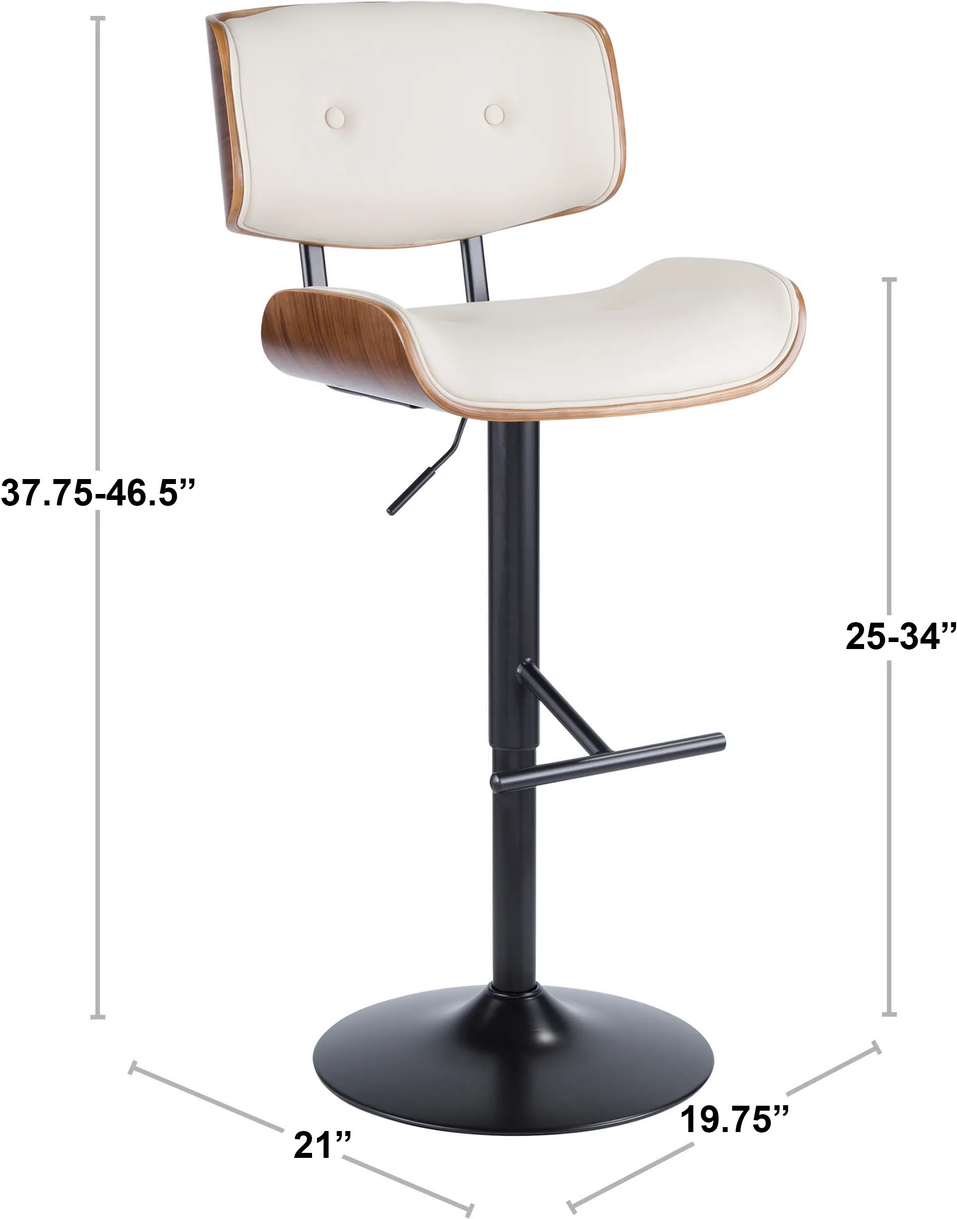 BS-JY-LMB-WL+GY Lombardi Mid Century Modern Adjustable Bar Stool-4