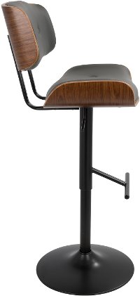 BS-JY-LMB-WL+GY Mid Century Gray and Walnut Adjustable Bar Stool - Lombardi-2