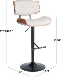 BS-JY-LMB-WL+GY Mid Century Gray and Walnut Adjustable Bar Stool - Lombardi-4