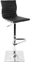 BS-TW-MASTER-BK Contemporary Black and Chrome Adjustable Bar Stool - Master