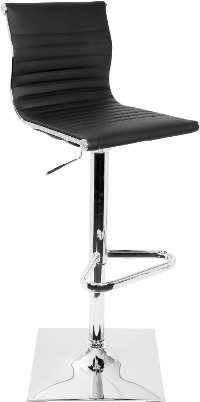 BS-TW-MASTER-BK Contemporary Black and Chrome Adjustable Bar Stool - Master