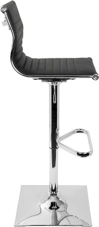 BS-TW-MASTER-BK Contemporary Black and Chrome Adjustable Bar Stool - Master-2