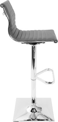 BS-MASTER-GY Contemporary Gray and Chrome Adjustable Bar Stool - Master-2