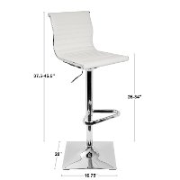 BS-MASTER-GY Contemporary Gray and Chrome Adjustable Bar Stool - Master-4
