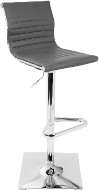 BS-MASTER-GY Master Contemporary Gray & Chrome Adjustable Bar Stool