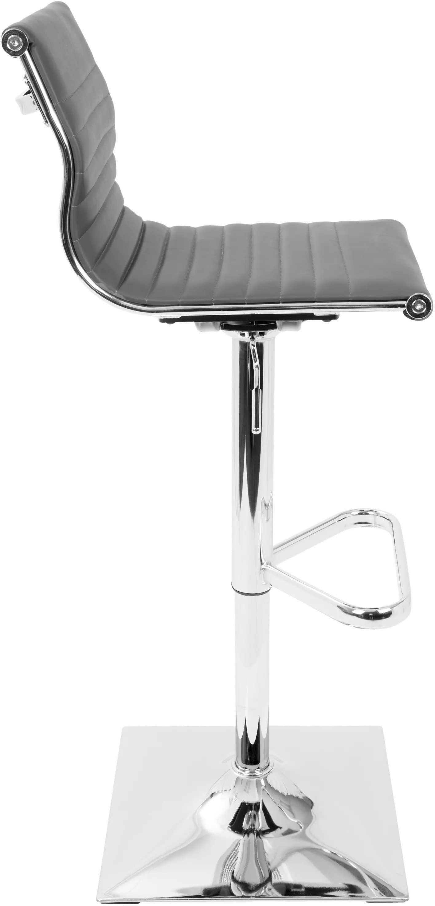 BS-MASTER-GY Master Contemporary Gray & Chrome Adjustable Bar Stool-2