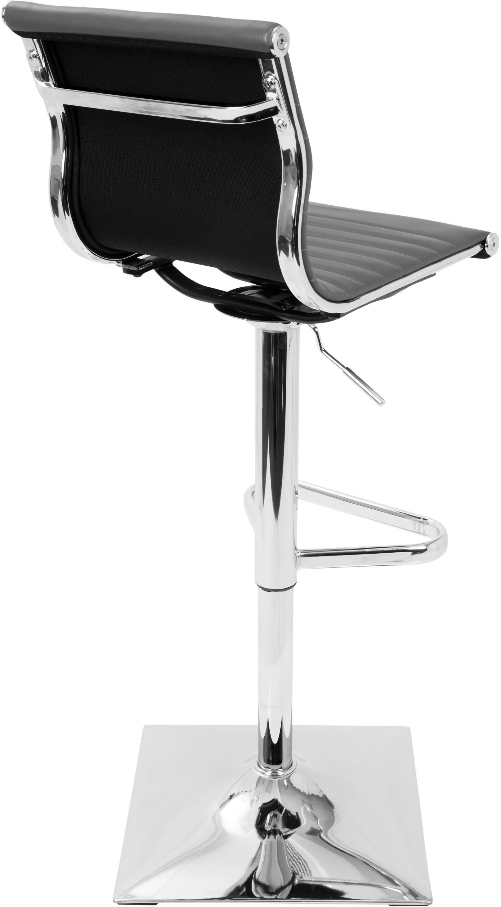 BS-MASTER-GY Master Contemporary Gray & Chrome Adjustable Bar Stool-3
