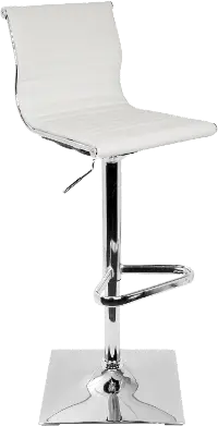 BS-TW-MASTER-W Master White & Chrome Adjustable Bar Stool