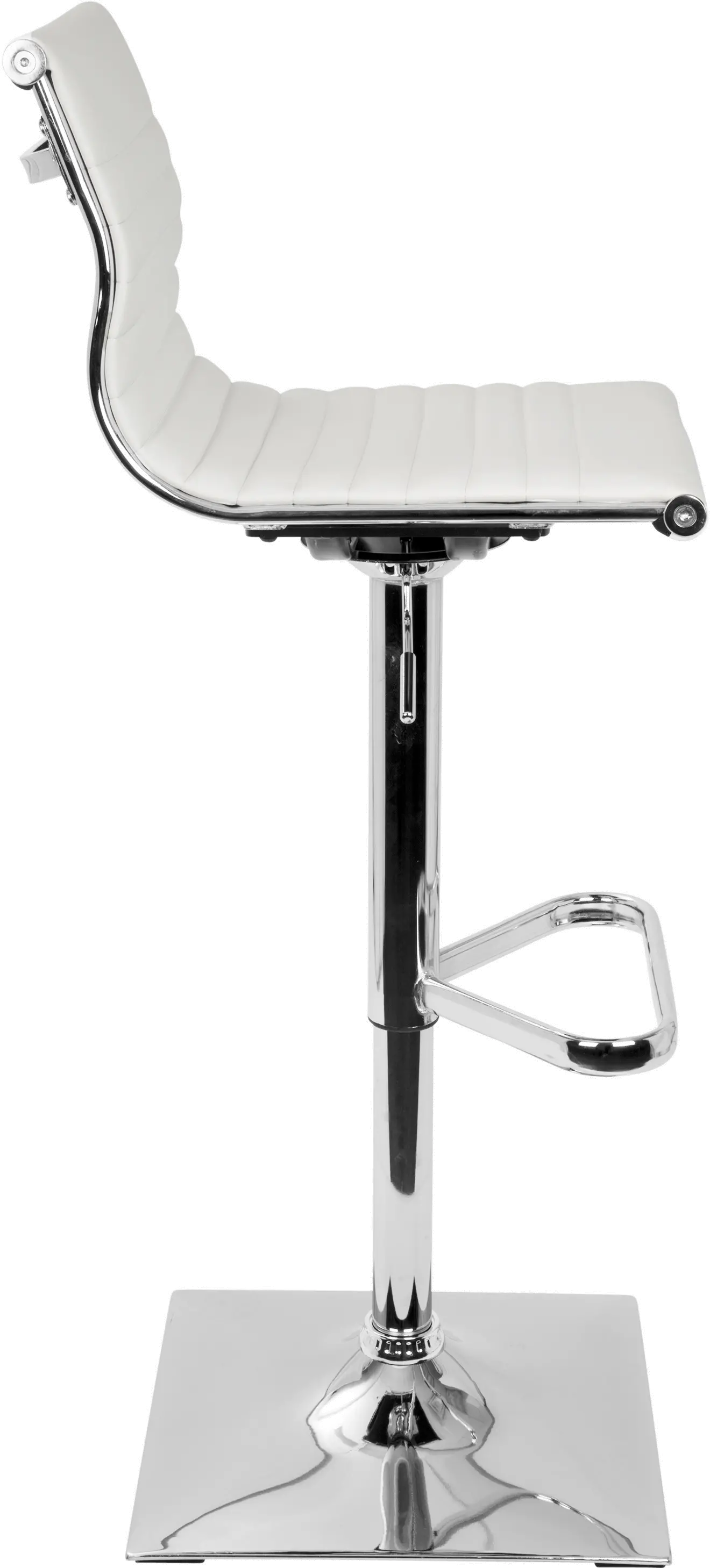 BS-TW-MASTER-W Master White & Chrome Adjustable Bar Stool-2