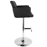 BS-TW-STOUT-BK Contemporary Black and Chrome Adjustable Bar Stool - Stout-2