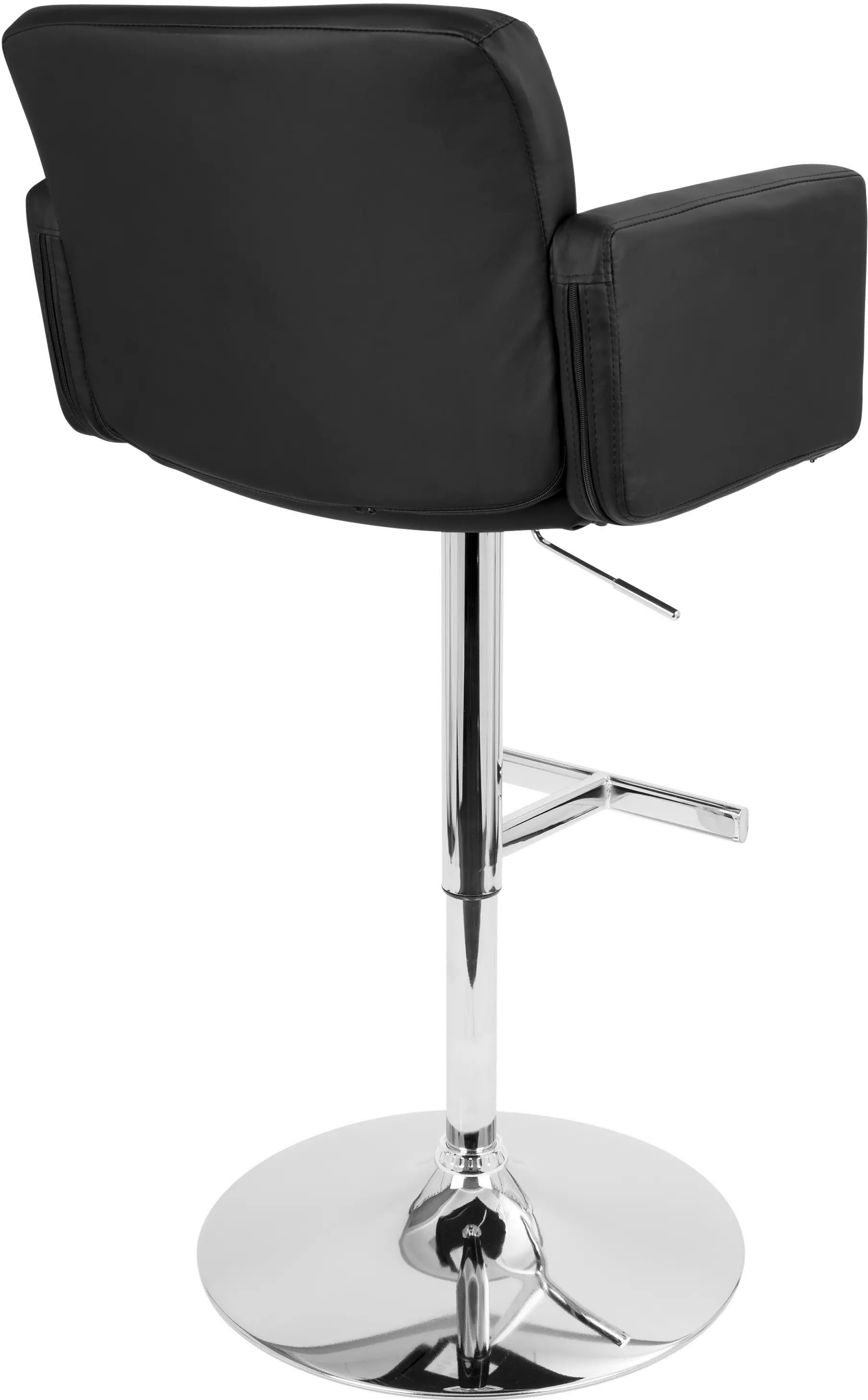 BS-TW-STOUT-BK Contemporary Black and Chrome Adjustable Bar Stool - Stout-3