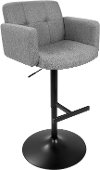 BS-STOUT-BK+GY Contemporary Gray and Black Adjustable Bar Stool - Stout