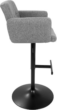 BS-STOUT-BK+GY Contemporary Gray and Black Adjustable Bar Stool - Stout-2