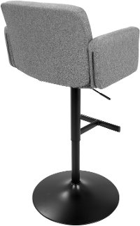BS-STOUT-BK+GY Contemporary Gray and Black Adjustable Bar Stool - Stout-3