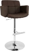 BS-TW-STOUT-BN Contemporary Brown and Chrome Adjustable Bar Stool - Stout