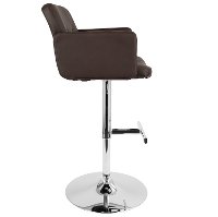 BS-TW-STOUT-BN Contemporary Brown and Chrome Adjustable Bar Stool - Stout-2