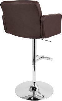 BS-TW-STOUT-BN Contemporary Brown and Chrome Adjustable Bar Stool - Stout-3