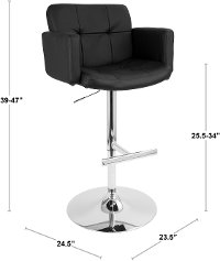 BS-TW-STOUT-BN Contemporary Brown and Chrome Adjustable Bar Stool - Stout-4