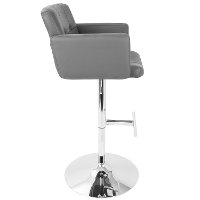 BS-STOUT-GY Contemporary Gray and Chrome Adjustable Bar Stool - Stout-2