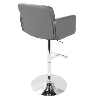 BS-STOUT-GY Contemporary Gray and Chrome Adjustable Bar Stool - Stout-3