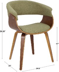 CH-VMONL-WL+LGY Modern Mid Century Gray Dining Room Chair - Vintage Mod-4