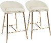 B26-MATSE-AUCR2 Contemporary Glam Cream and Gold 26 Inch Counter Height Stool (Set of 2) - Matisse