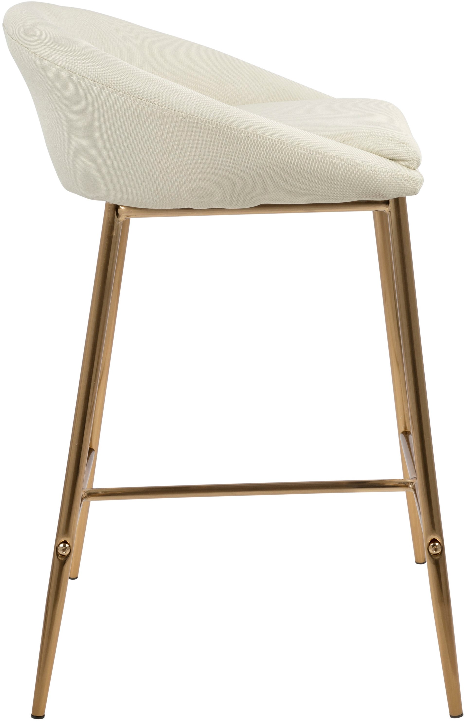 B26-MATSE-AUCR2 Contemporary Glam Cream and Gold 26 Inch Counter Height Stool (Set of 2) - Matisse-2