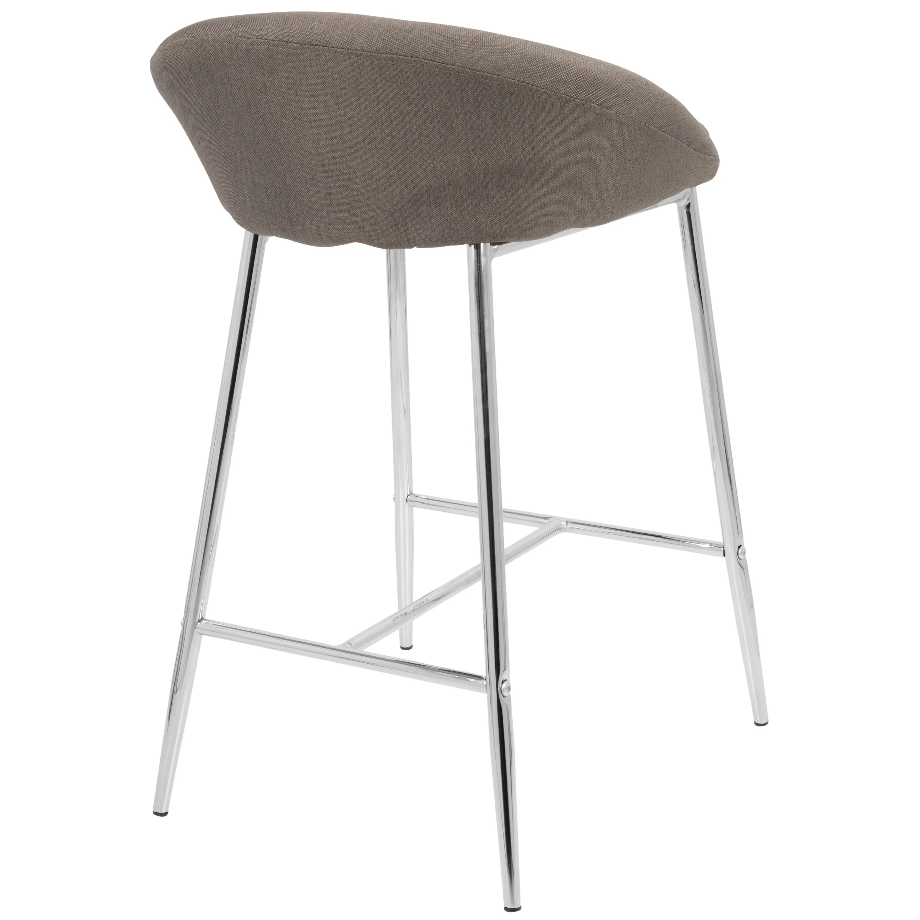B26-MATSE-GY2 Contemporary Glam Gray and Silver 26 Inch Counter Height Stool (Set of 2) - Matisse-3