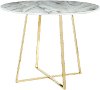 DT-COSMO2-AUWMB Contemporary Marble and Gold Round Dining Room Table - Cosmo