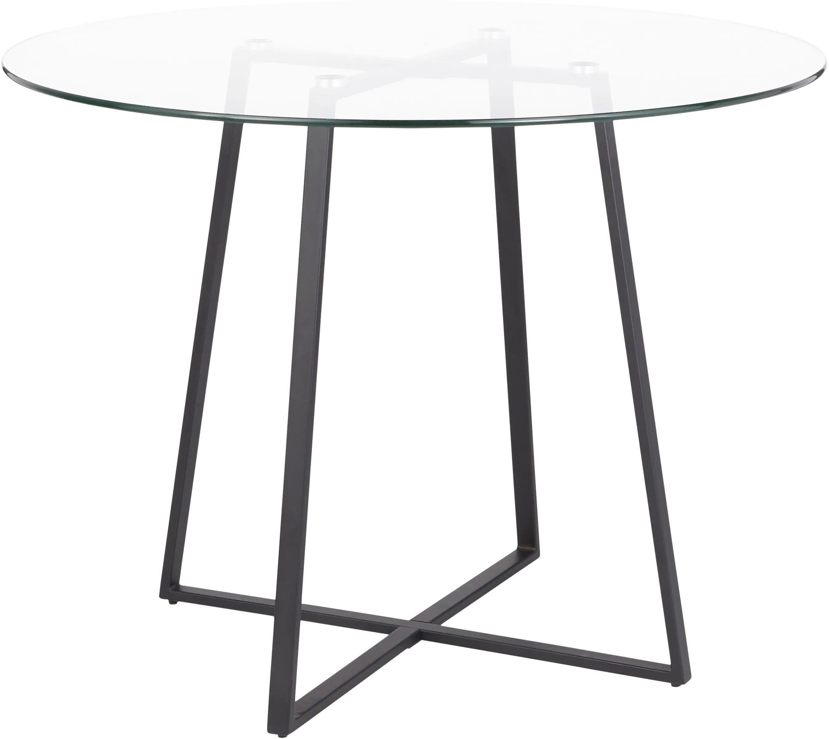 DT-COSMO2-BKGL Contemporary Clear Glass and Black Round Dining Room Table - Cosmo-1