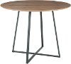 DT-COSMO2-BKWL Contemporary Clear Glass and Gold Round Dining Room Table - Cosmo