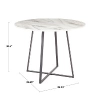 DT-COSMO2-BKWL Contemporary Clear Glass and Gold Round Dining Room Table - Cosmo-4
