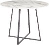 DT-COSMO2-BKWMB Contemporary White Marble and Black Round Dining Room Table - Cosmo