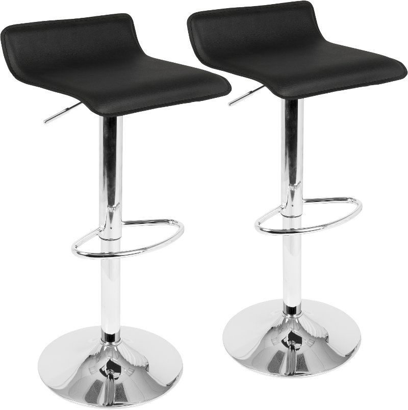 2 black bar stools