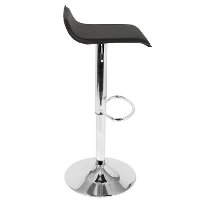 BS-ALE-BK2 Contemporary Black and Chrome Adjustable Bar Stool (Set of 2) - Ale-2