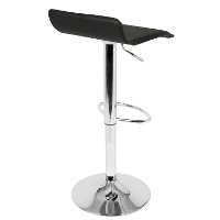 BS-ALE-BK2 Contemporary Black and Chrome Adjustable Bar Stool (Set of 2) - Ale-3